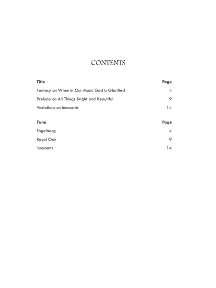 When In Our Music Three Hymn Settings for Organ Organ Solo scores gallery preview page 2