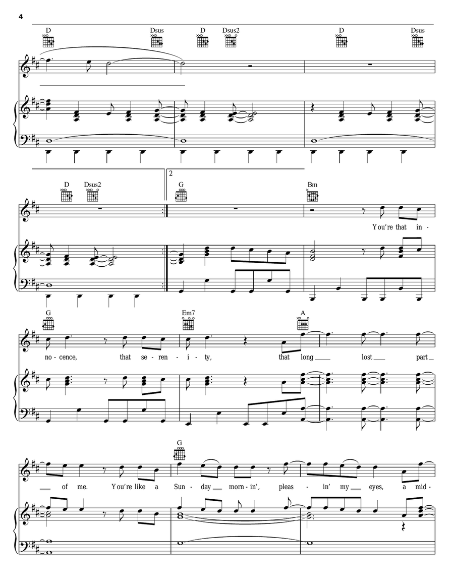You're Like Comin' Home Piano, Vocal, Guitar scores gallery preview page 4