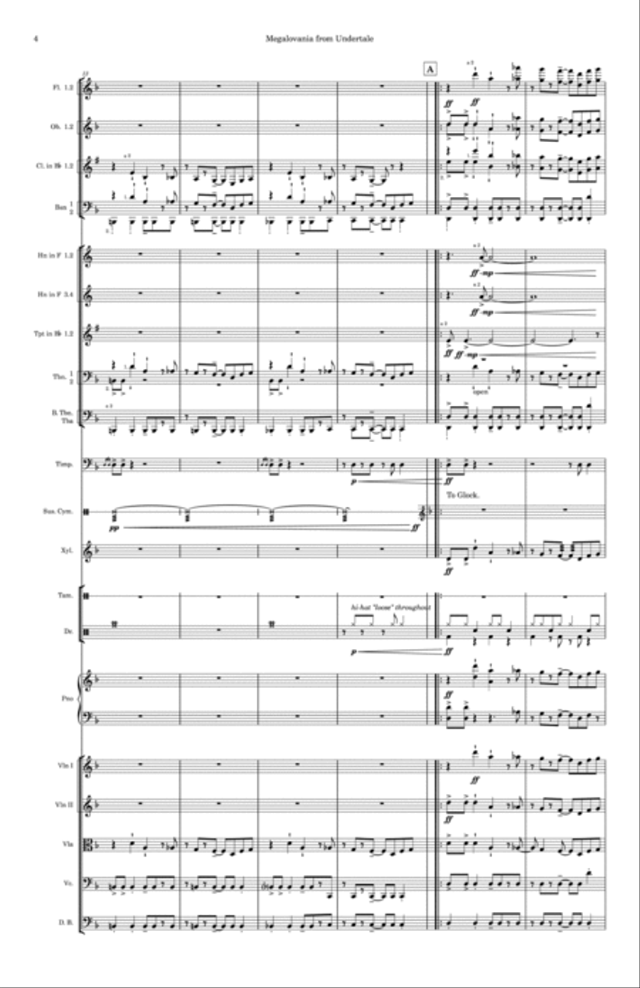 Megalovania Full Orchestra scores gallery preview page 4