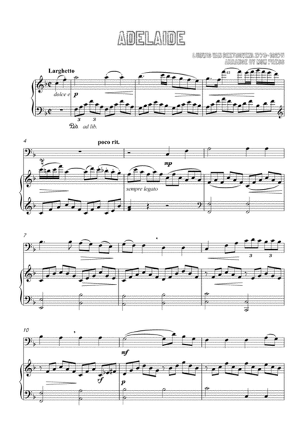 Beethoven-Adelaide,for Cello and Piano image number null