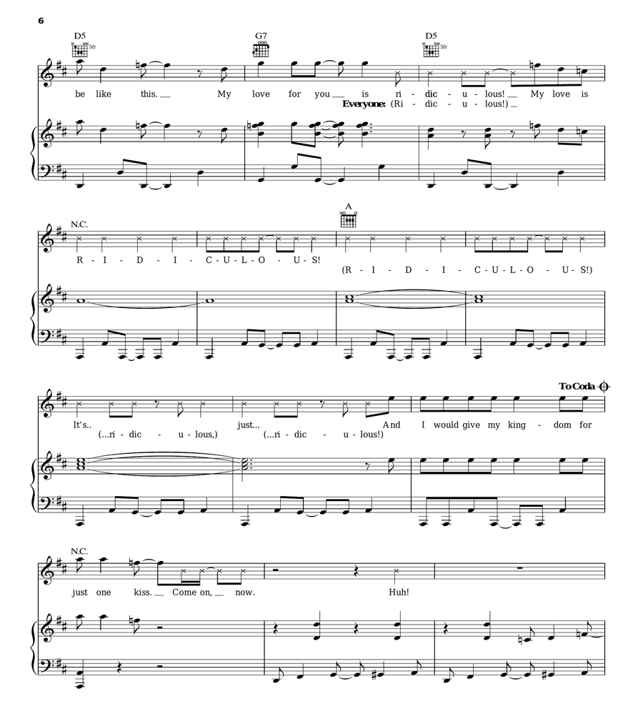 Did I Mention (from Disney's Descendants) Piano, Vocal, Guitar scores gallery preview page 6