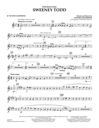 Selections from Sweeney Todd (arr. Stephen Bulla) - Bb Tenor Saxophone