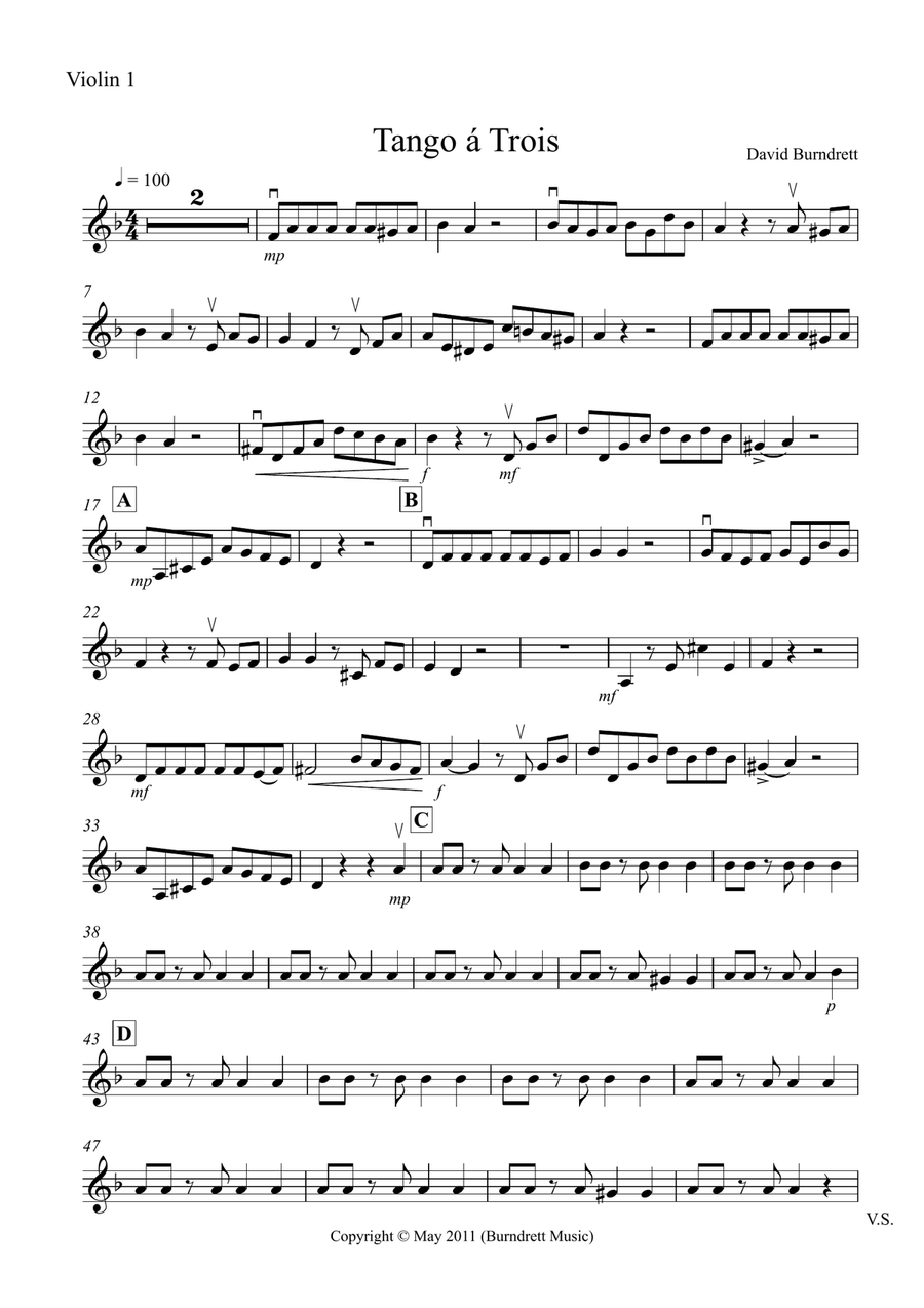 Tango á Trois for String Trio String Trio scores gallery preview page 5