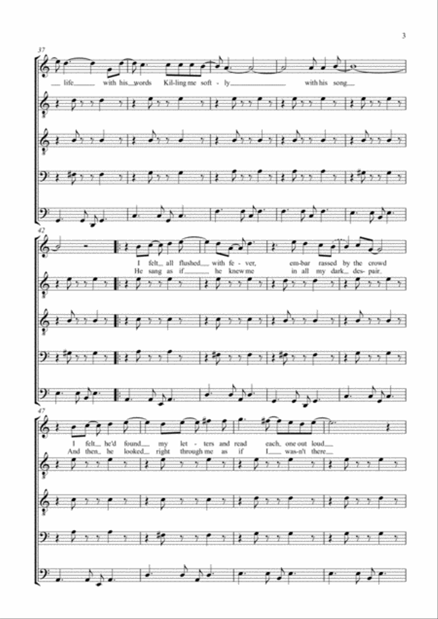 Killing Me Softly With His Song TTBB scores gallery preview page 3