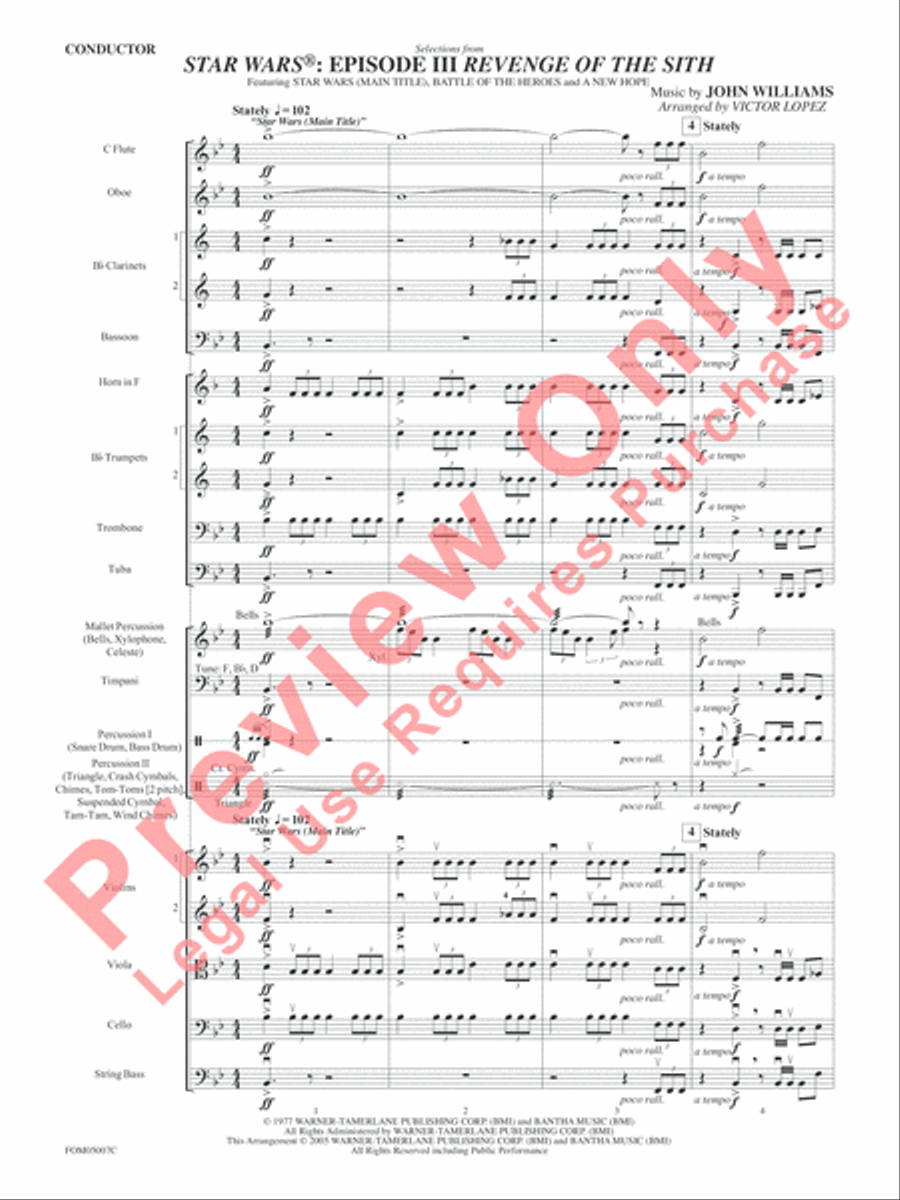 Selections from Star Wars: Episode III Revenge of the Sith Full Orchestra scores gallery preview page 4