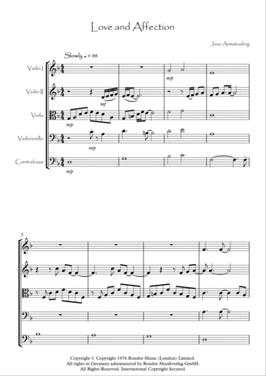 Love And Affection Love And Affection String Orchestra scores gallery preview page 2