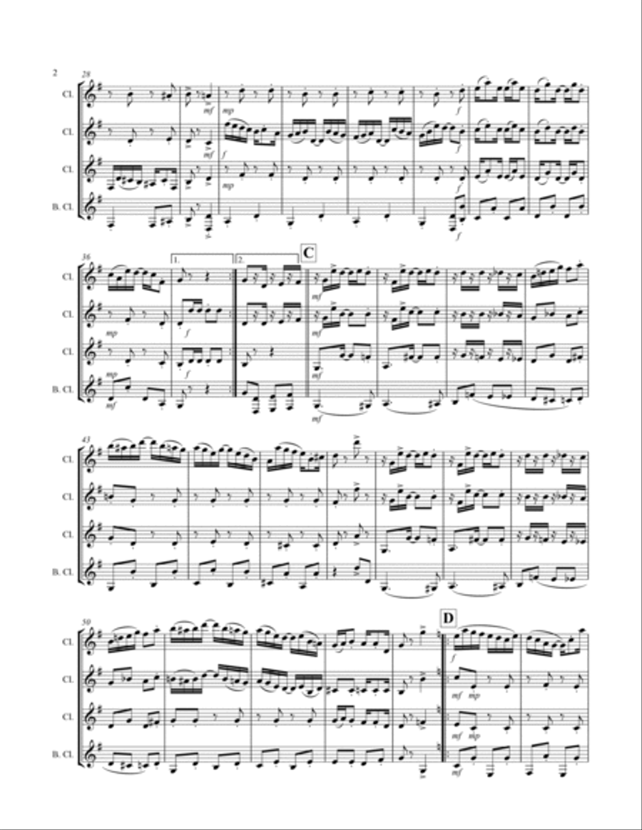 Joplin - “Elite Syncopations” (for Clarinet Quartet) Clarinet Quartet scores gallery preview page 3