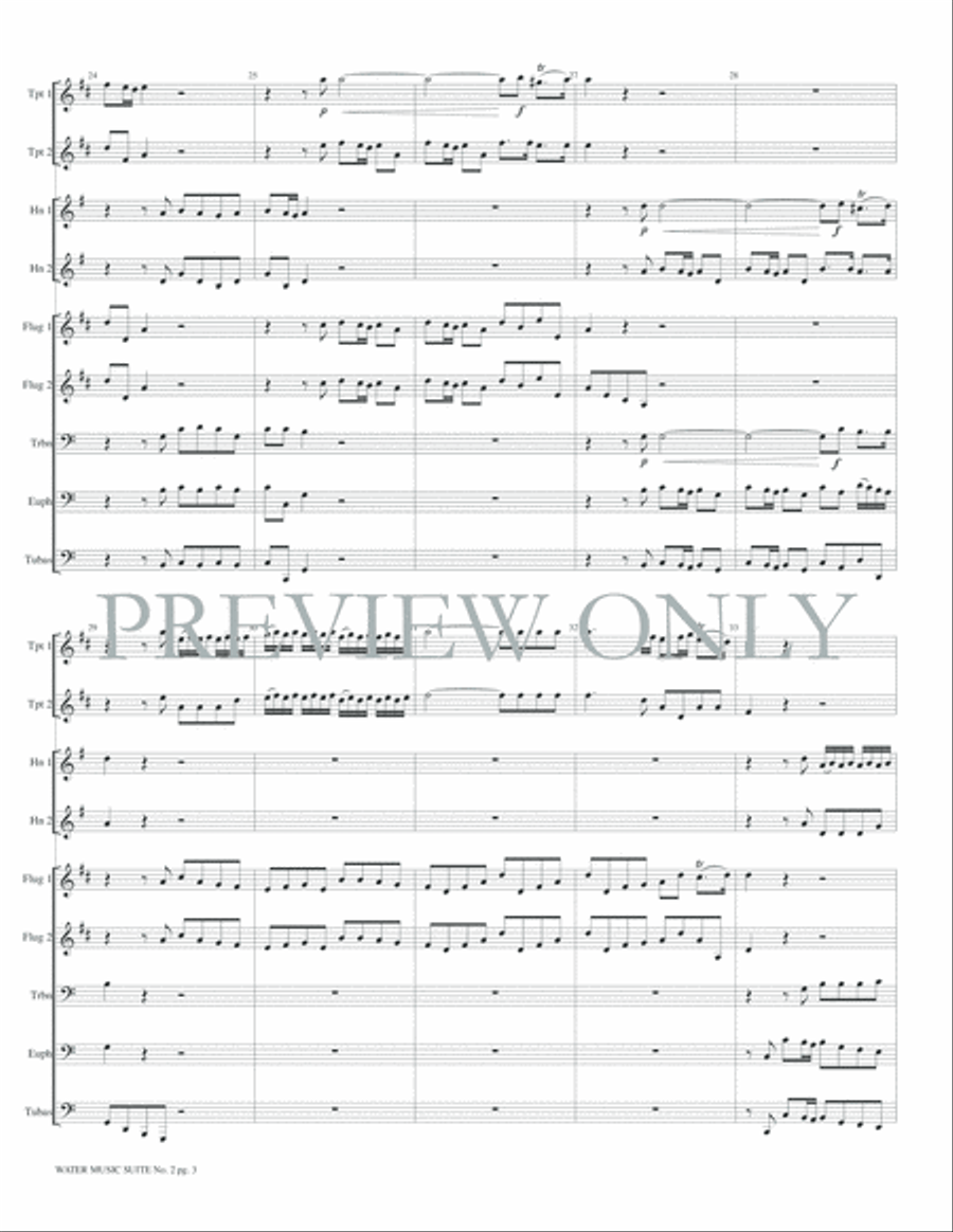 Water Music Suite No. 2 Water Music Suite No. 2 Brass Ensemble scores gallery preview page 5