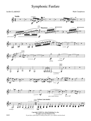 Symphonic Fanfare: 3rd B-flat Clarinet