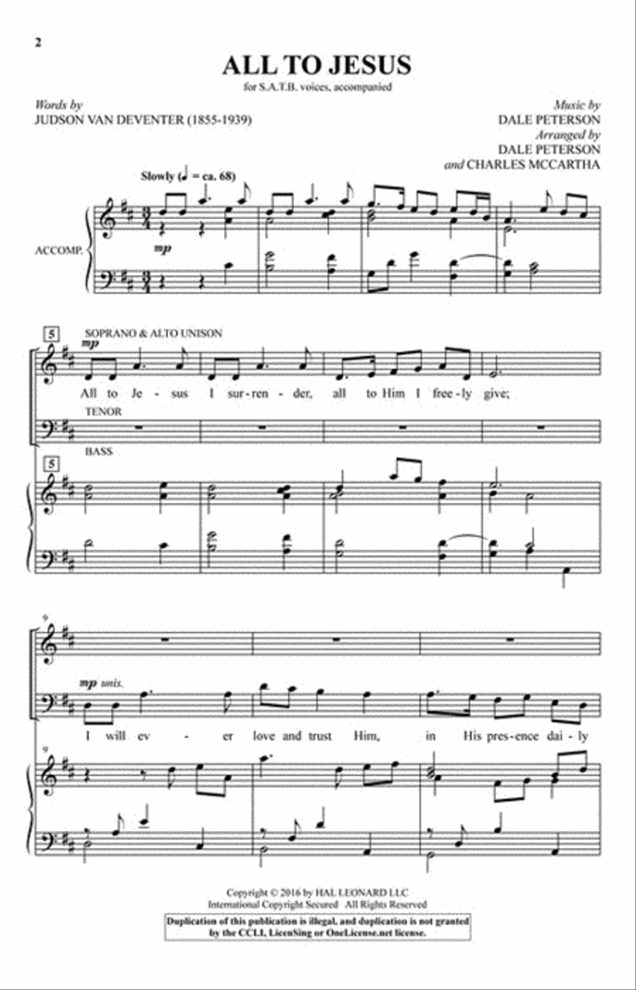 All to Jesus 4-Part scores gallery preview page 2