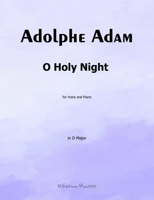 Book cover for O Holy night cantique de noel, by Adam, in D Major