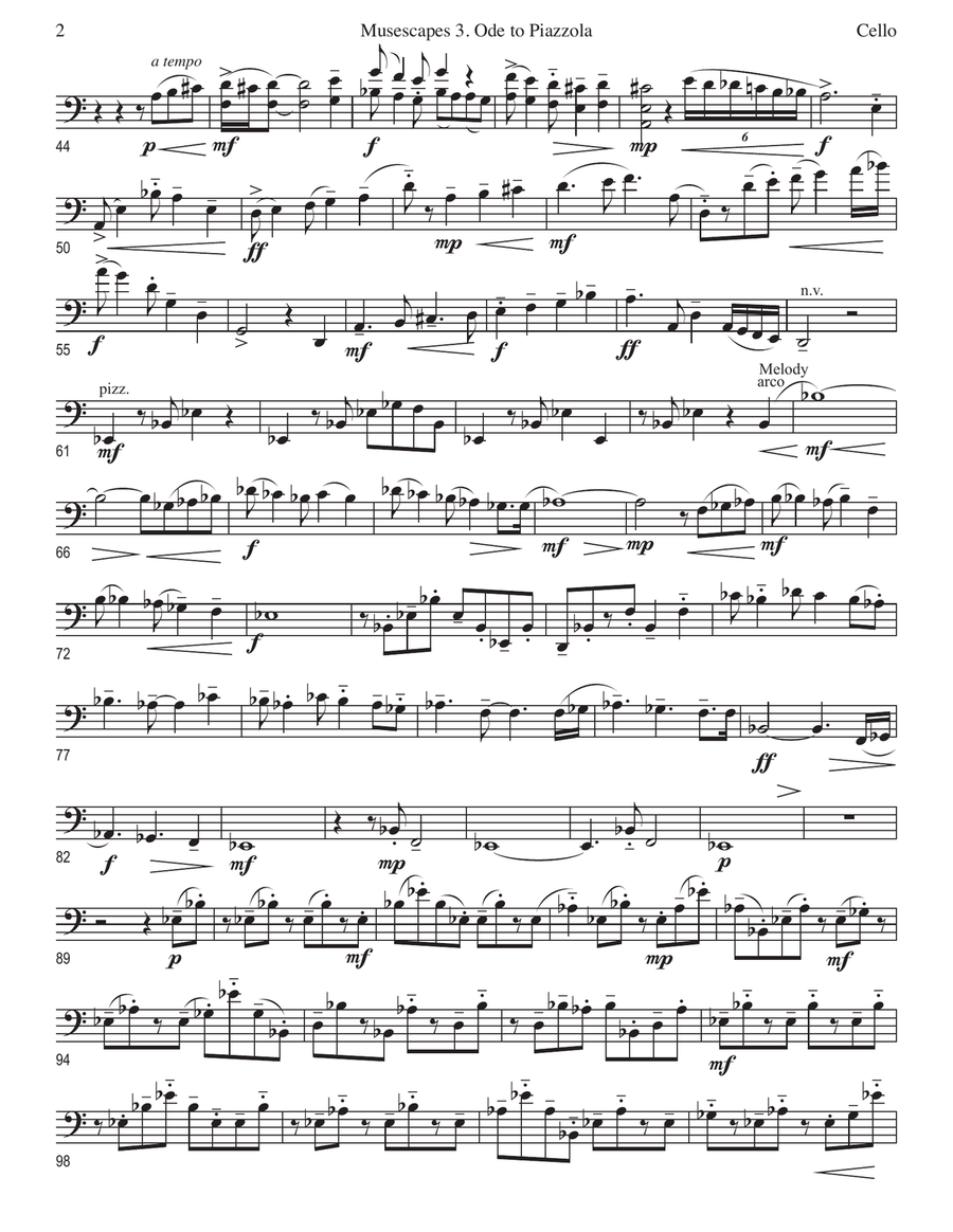 ODE TO PIAZZOLLA for Piano Trio Piano Trio scores gallery preview page 2
