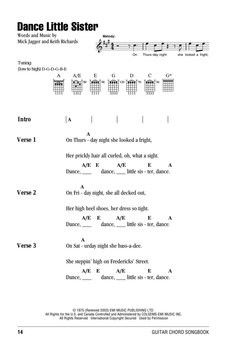 Dance Little Sister Acoustic Guitar scores gallery preview page 1
