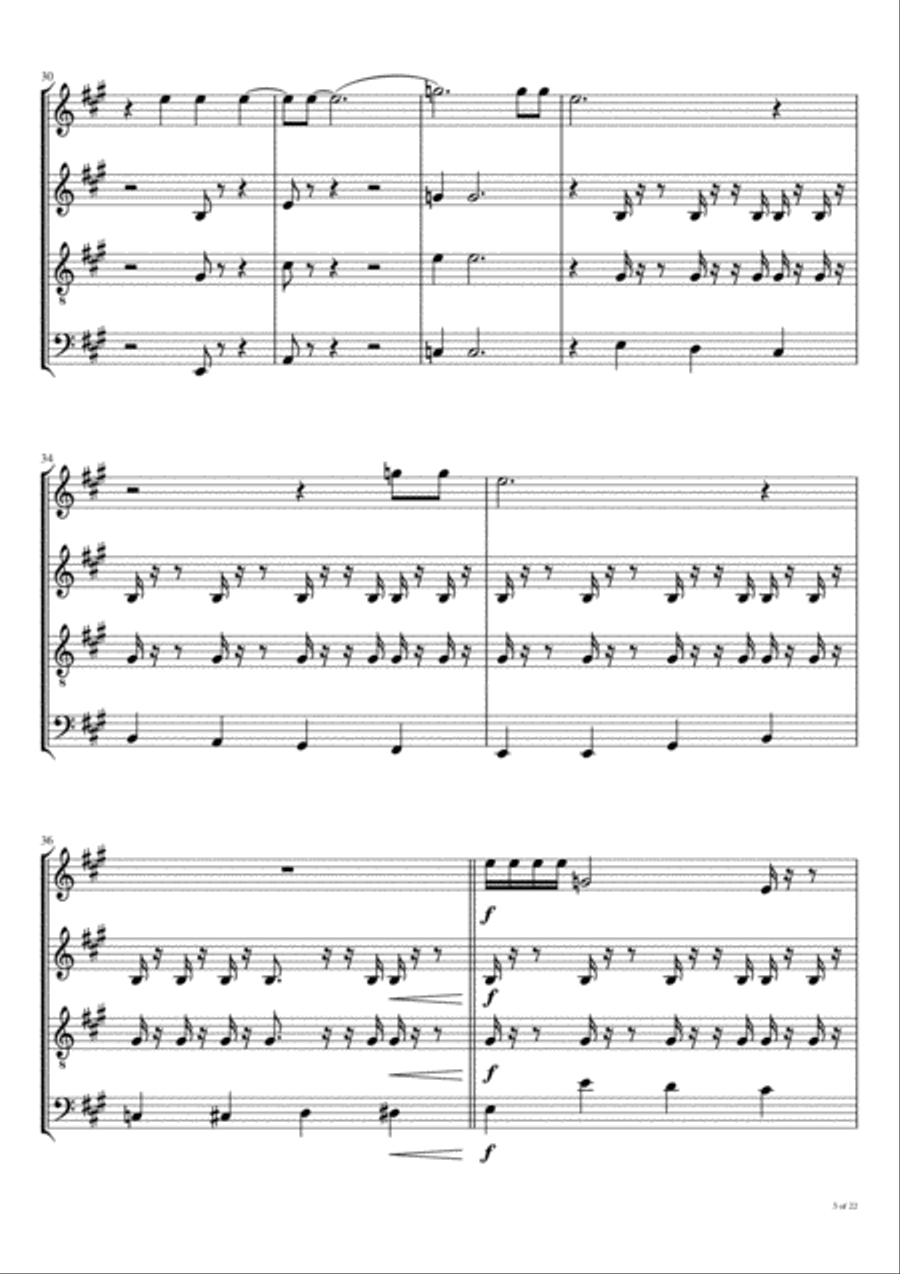 Goin' Down Woodwind Quartet scores gallery preview page 6