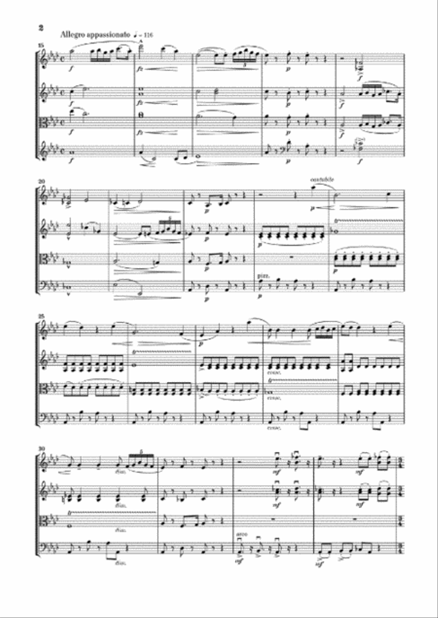 String Quartet A-flat Major Op. 105 String Quartet scores gallery preview page 3