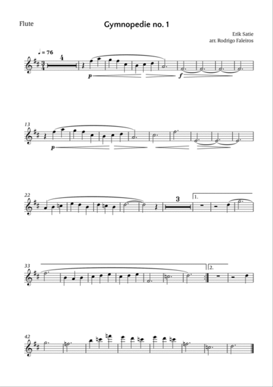 Gymnopédie no. 1 Chamber Music scores gallery preview page 4