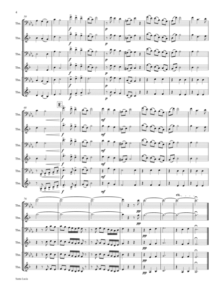 Santa Lucia - Italian Folk Song - Here in the twighlight - Trombone Trio