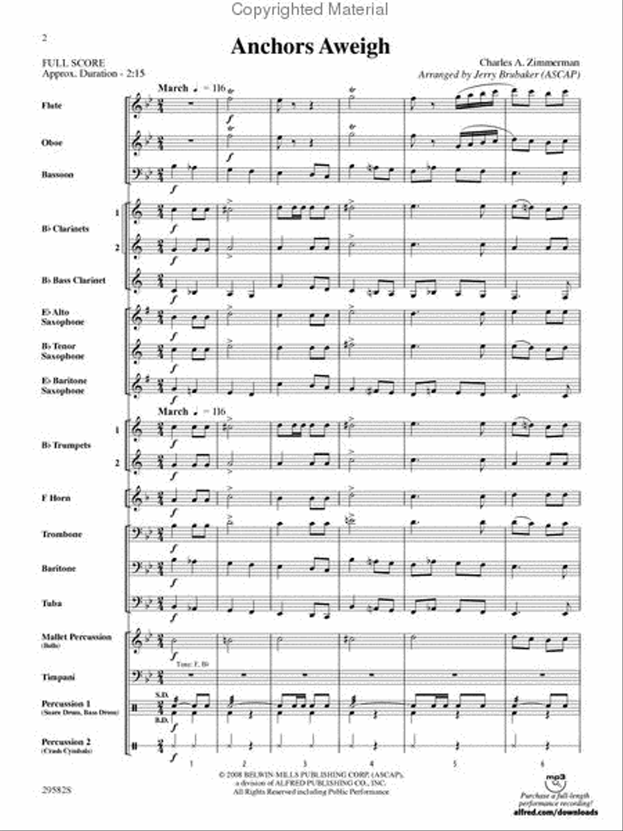 Anchors Aweigh Concert Band scores gallery preview page 2