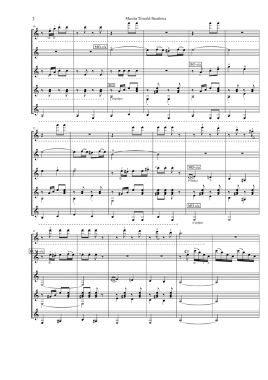 Marcha Triunfal Brasileira Guitar Ensemble scores gallery preview page 2
