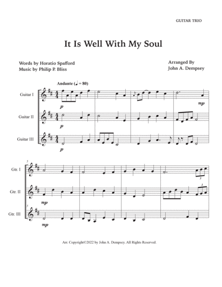 It Is Well With My Soul (Guitar Trio) image number null