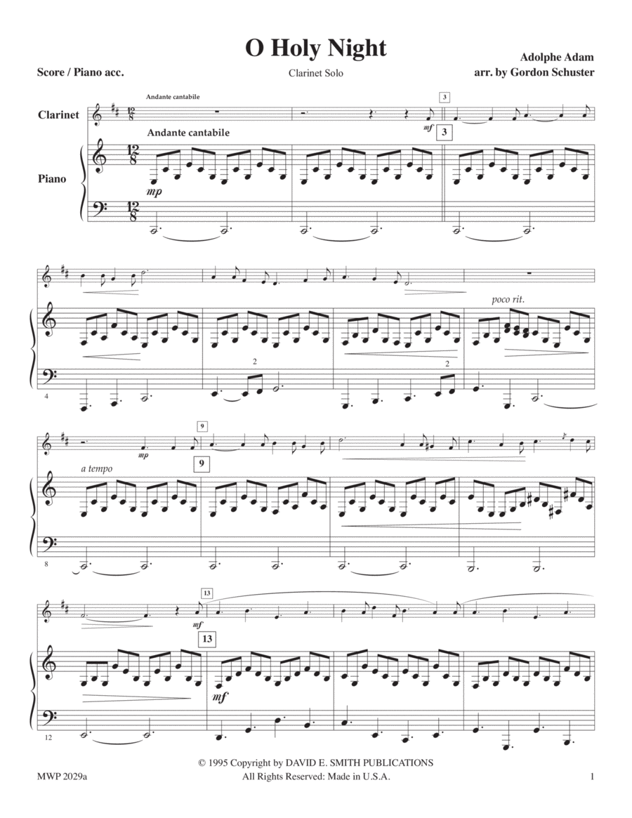 Three Christmas Solos, Clar. Vol. 1 Clarinet Trio scores gallery preview page 1