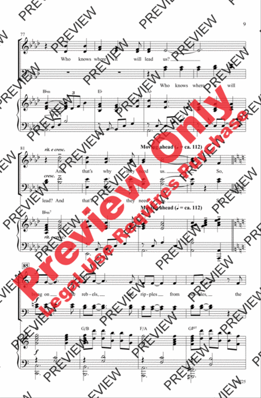Audition (The Fools Who Dream) 4-Part scores gallery preview page 9