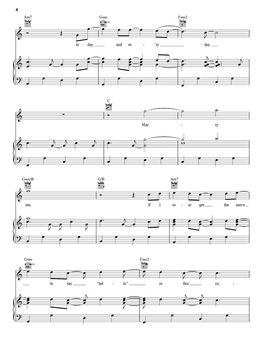 Marry Me Piano, Vocal, Guitar scores gallery preview page 4
