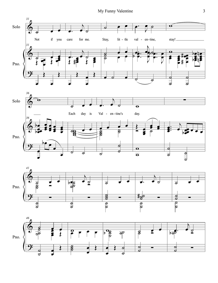 My Funny Valentine Low Voice scores gallery preview page 3