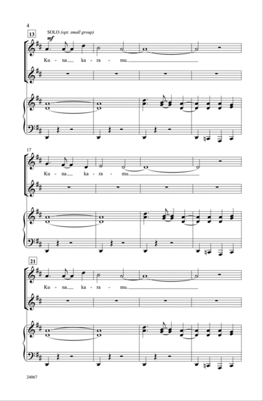 Kuna Karamu (Let's Celebrate) 2-Part scores gallery preview page 3