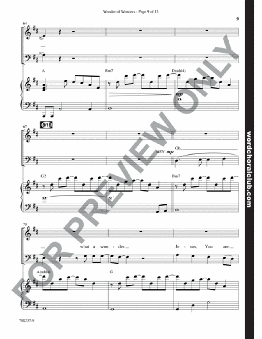 Wonder of Wonders - Anthem 4-Part scores gallery preview page 10