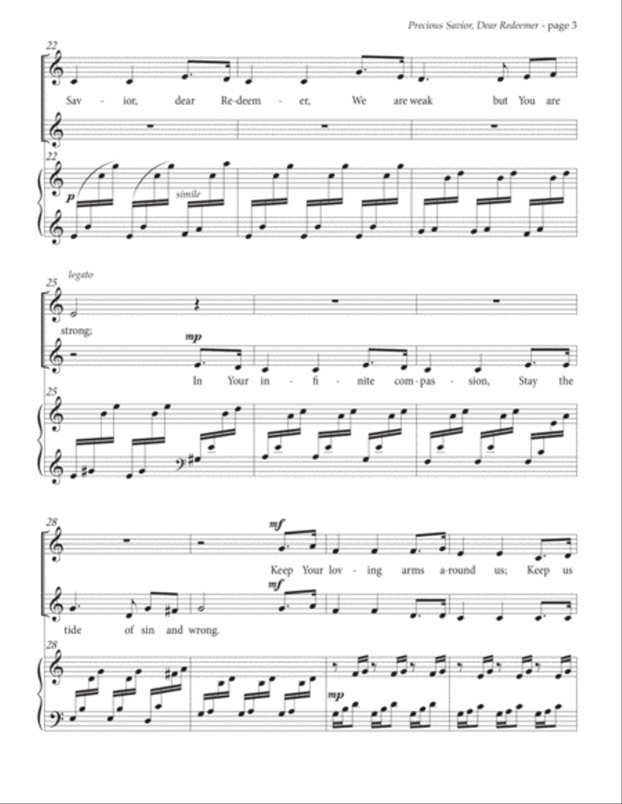 Precious Savior, Dear Redeemer—Soprano-Alto Vocal Duet and Piano Alto Voice scores gallery preview page 4