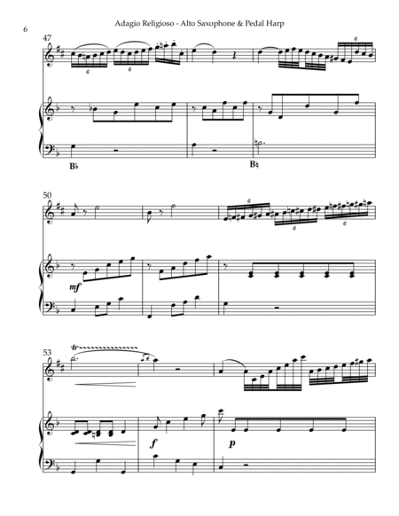 Adagio Religioso, K622, Duet for Eb Alto Saxophone & Pedal Harp image number null