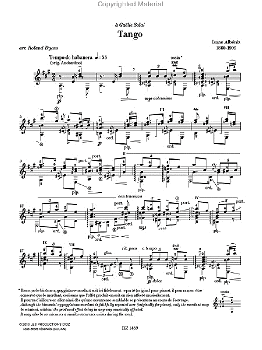 Tango Classical Guitar scores gallery preview page 2