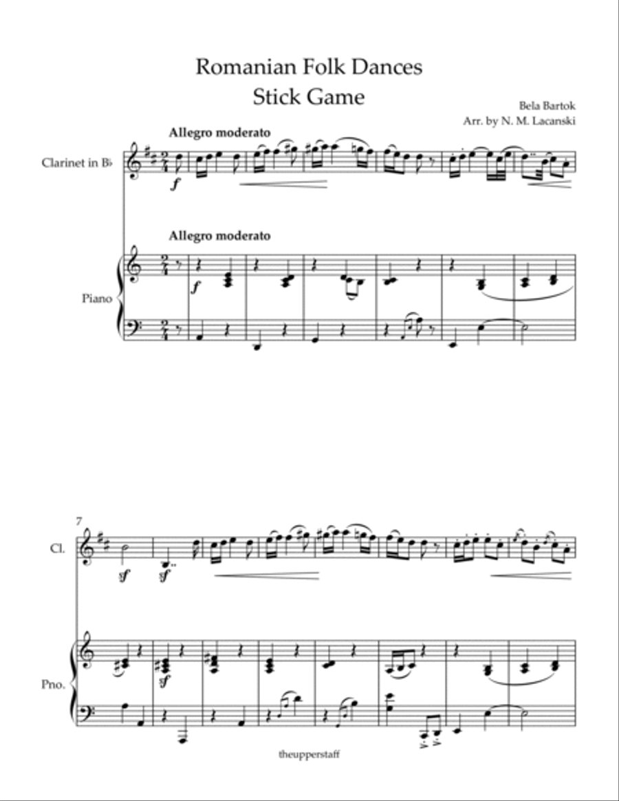 Romanian Folk Dances Stick Game Clarinet Solo scores gallery preview page 2