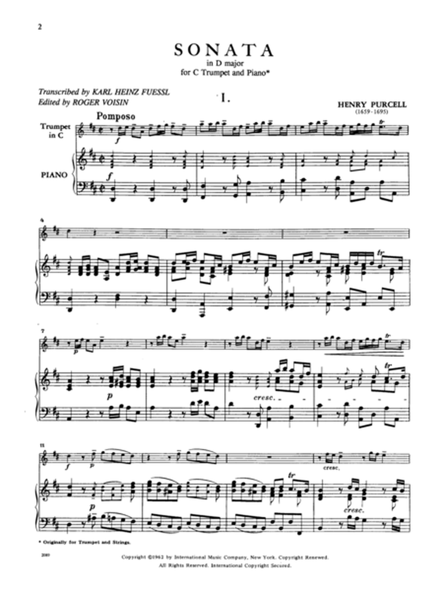 Sonata In D Major & B Flat Major (Trumpet In B Flat Or C)