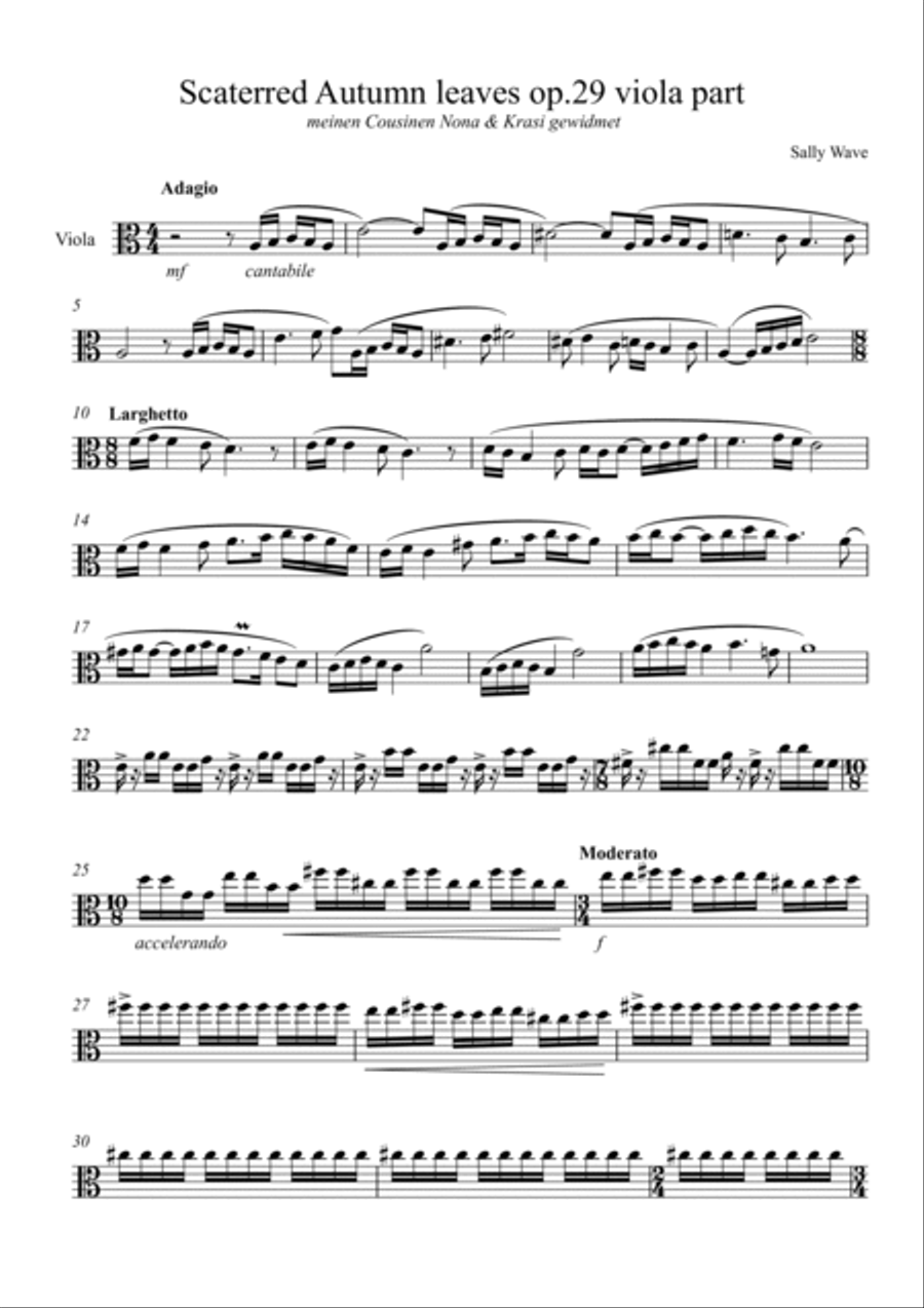 Scaterred Autumn Leaves op. 29 viola part