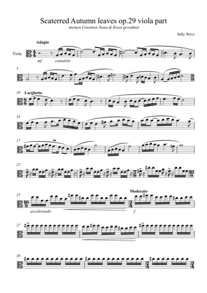 Scaterred Autumn Leaves op. 29 viola part