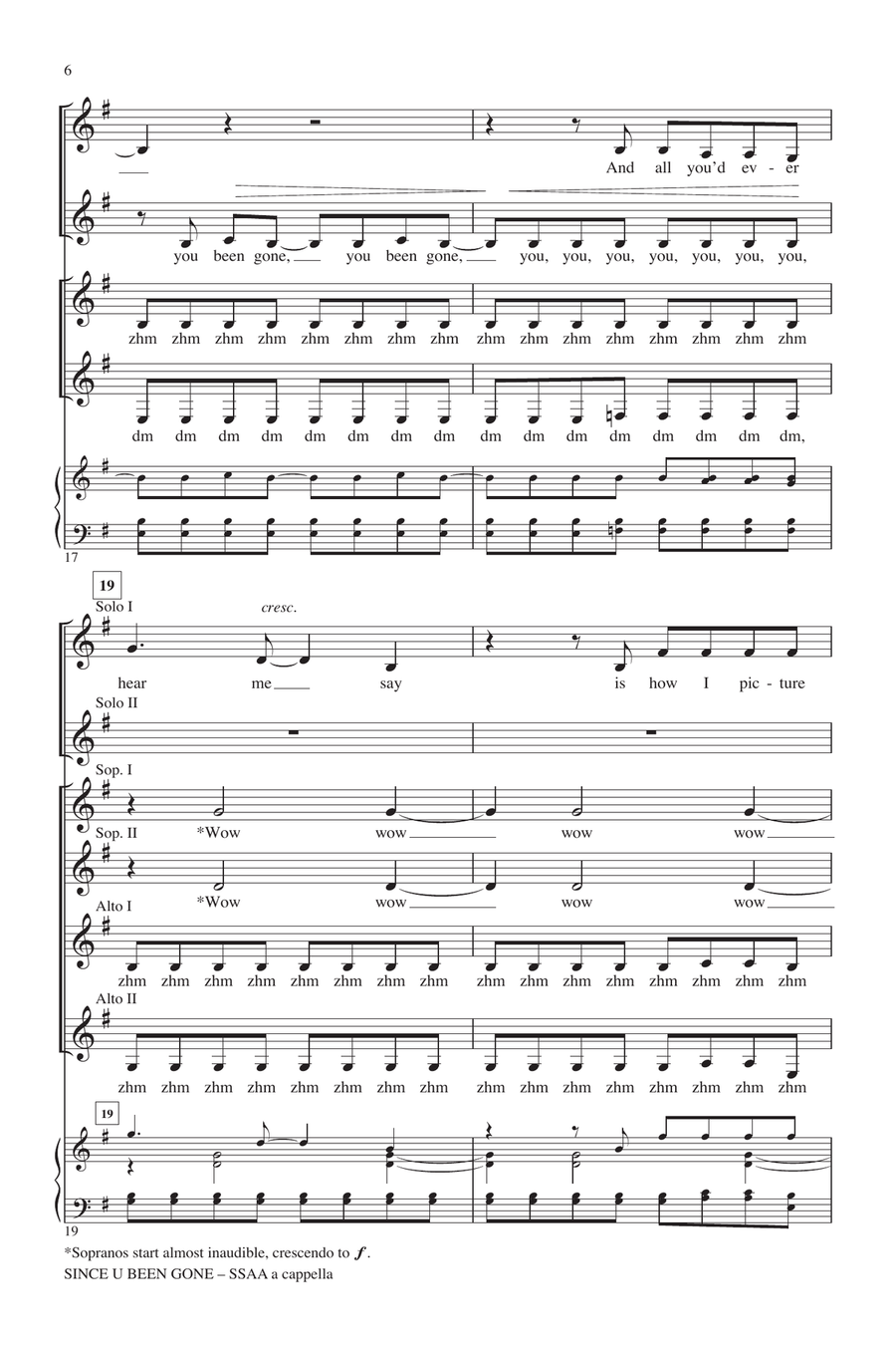 Since U Been Gone (as performed in Pitch Perfect) (arr. Deke Sharon) SSA scores gallery preview page 5