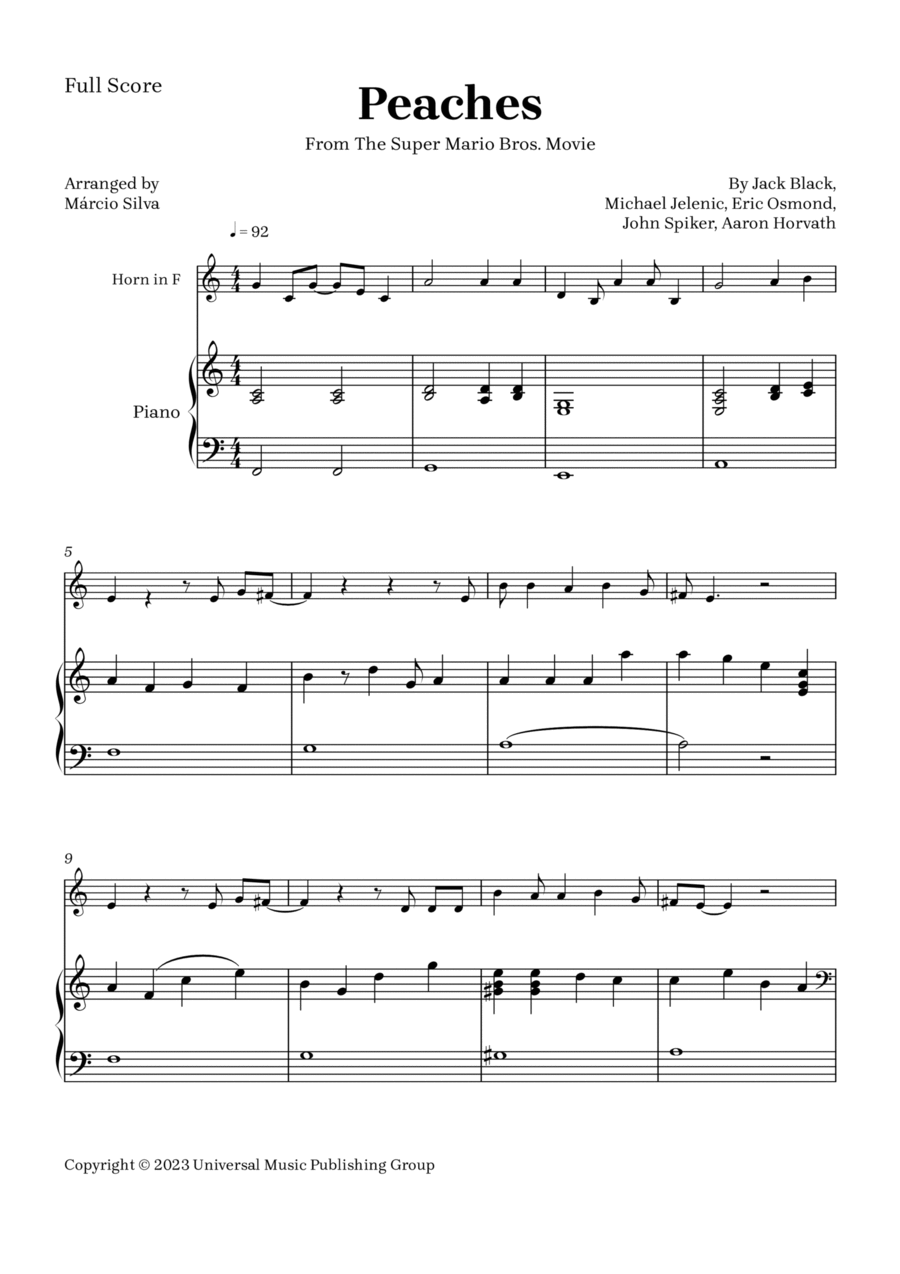 Peaches Horn scores gallery preview page 1