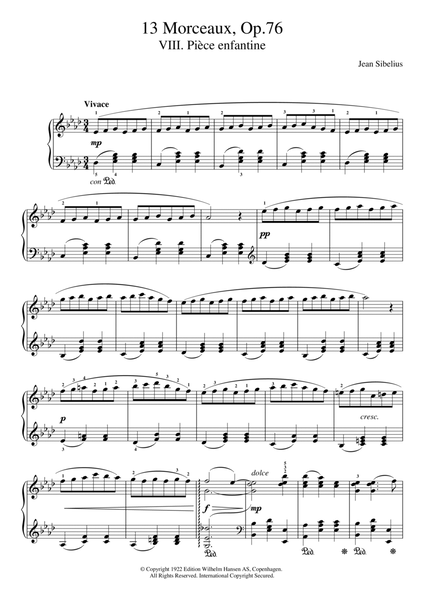13 Morceaux, Op.76 - VIII. Piece Enfantine