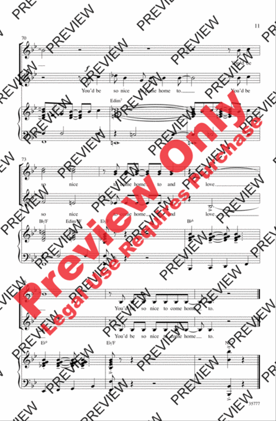 You'd Be So Nice to Come Home To Women's Choir scores gallery preview page 10