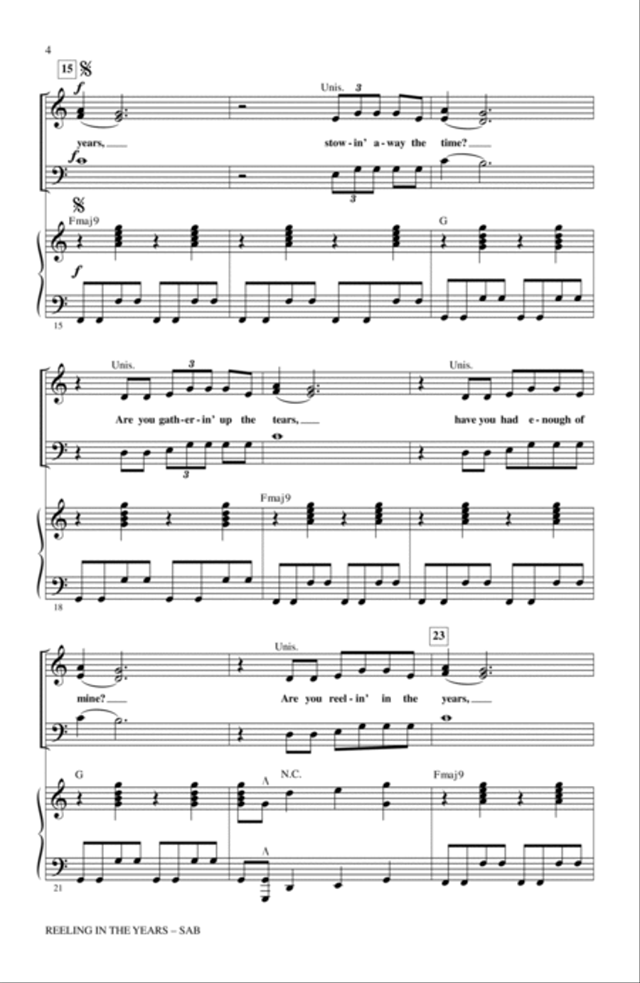 Reeling In The Years Reeling In The Years 3-Part scores gallery preview page 3