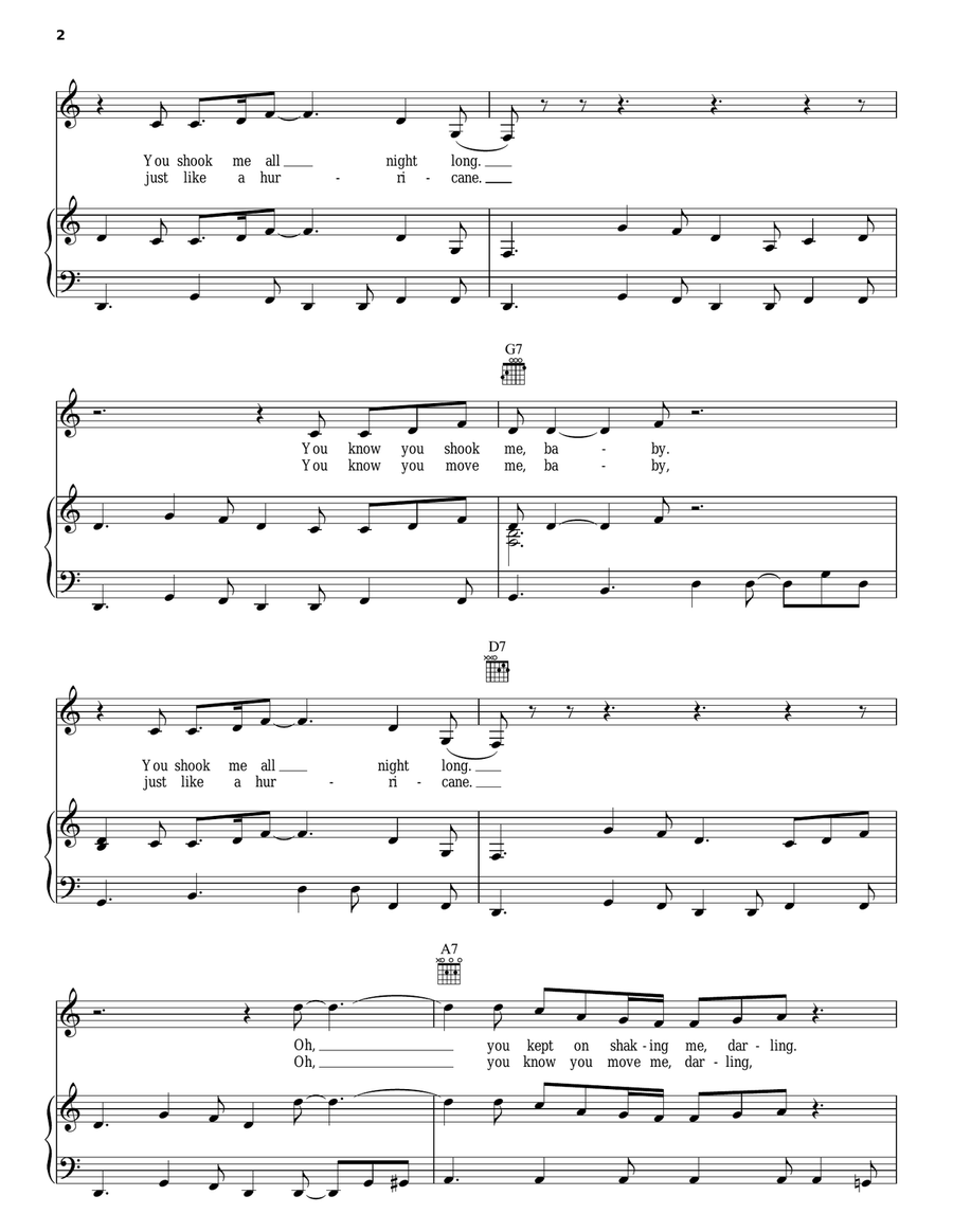 You Shook Me Piano, Vocal, Guitar scores gallery preview page 2