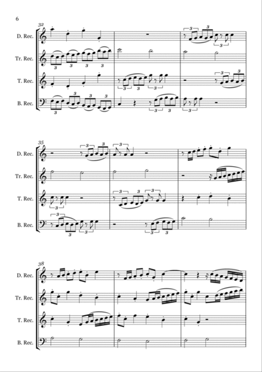 Ground for four recorders Recorder scores gallery preview page 6
