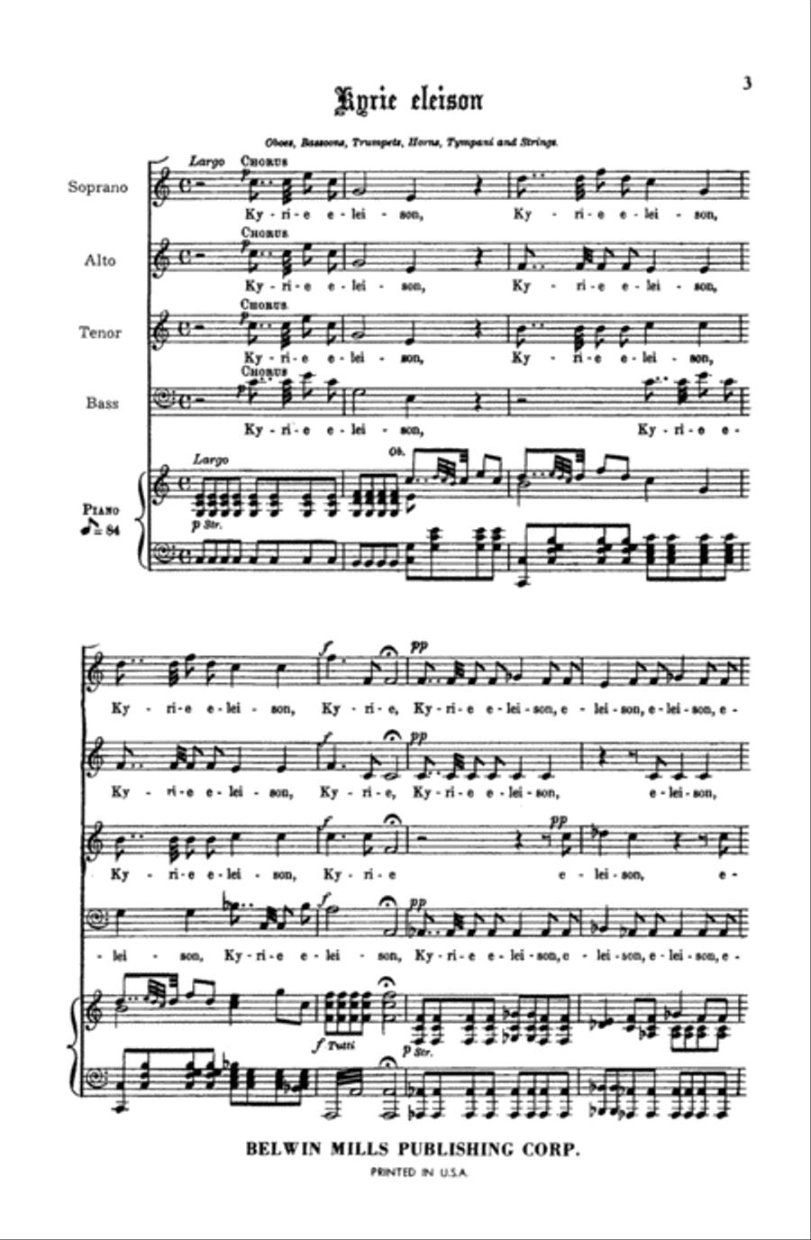 Paukenmesse (Missa in Tempori Belli) in C Major 4-Part scores gallery preview page 4