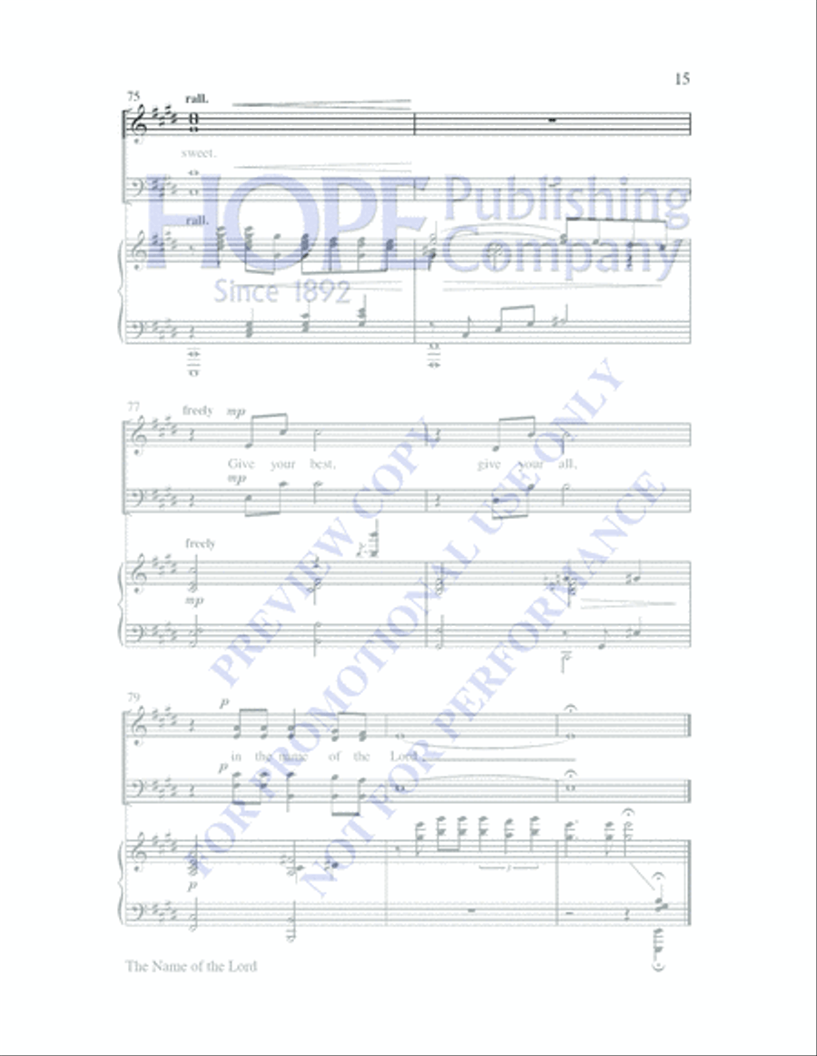The Name of the Lord Choir scores gallery preview page 14