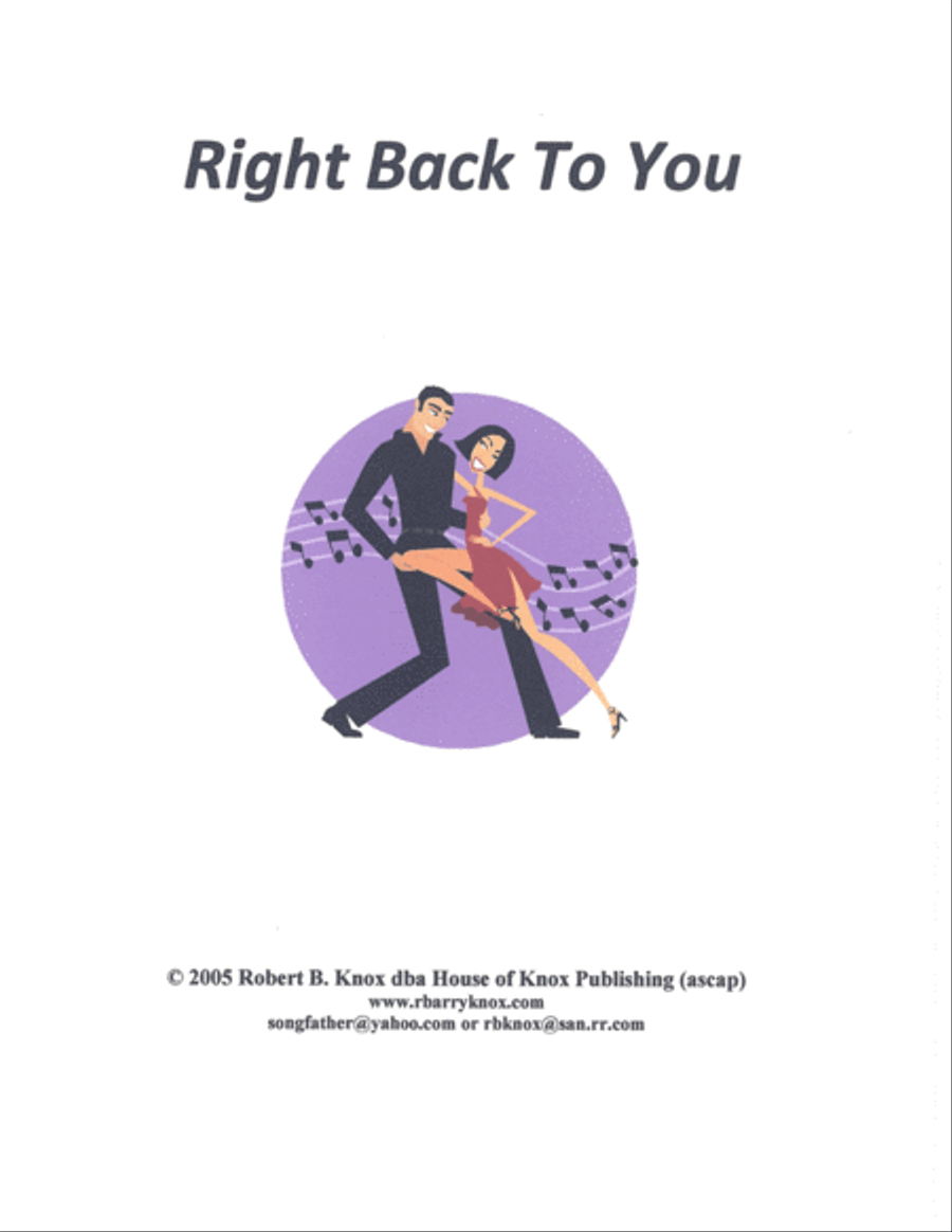 Right Back To You Voice scores gallery preview page 1