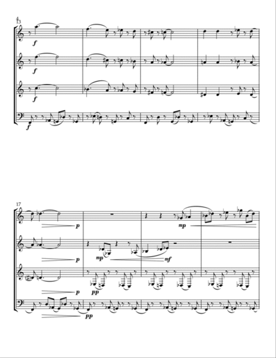 Excursion No. 6-Turnaround for Saxophone Quartet Saxophone Quartet scores gallery preview page 4
