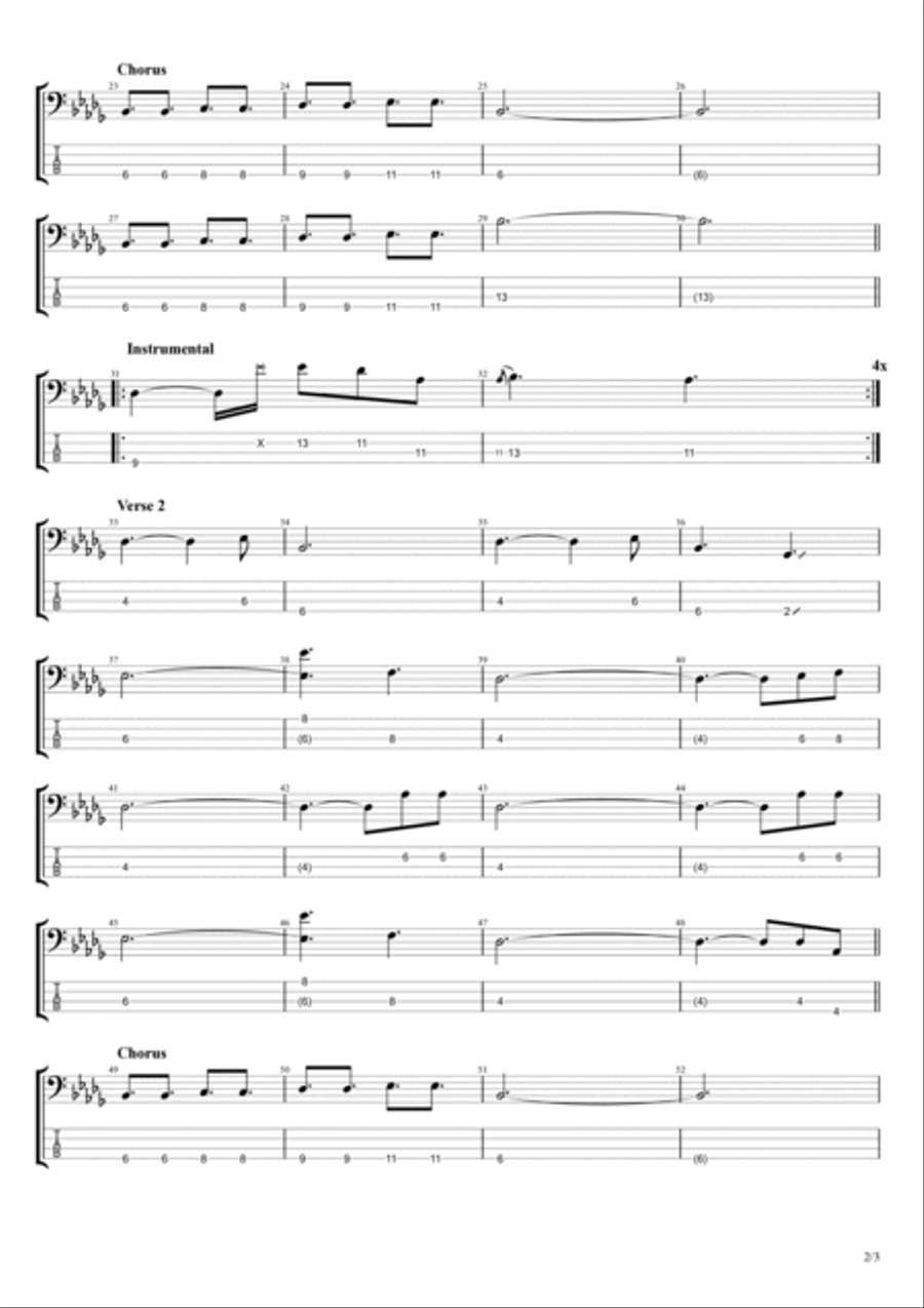 Sparks Guitar Tablature scores gallery preview page 2