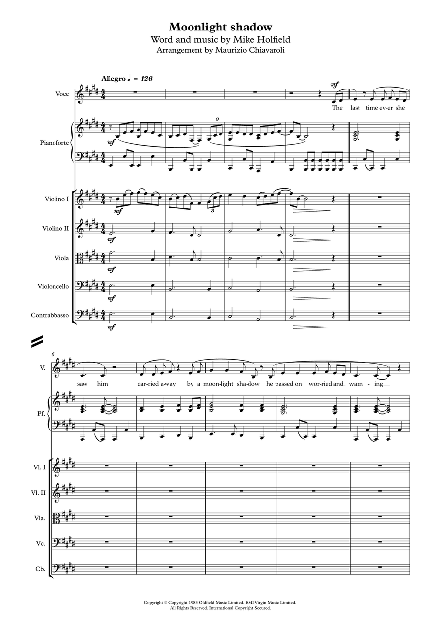 Moonlight Shadow Piano Quintet scores gallery preview page 1